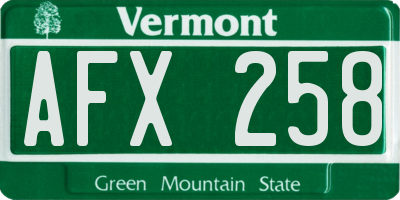 VT license plate AFX258