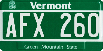 VT license plate AFX260