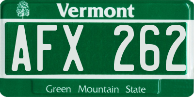 VT license plate AFX262