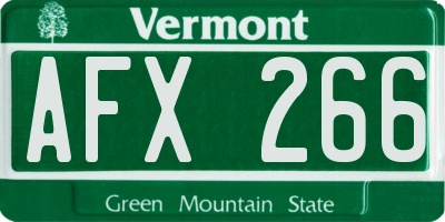 VT license plate AFX266