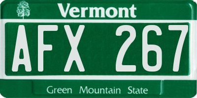 VT license plate AFX267