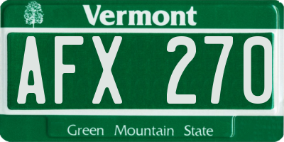 VT license plate AFX270
