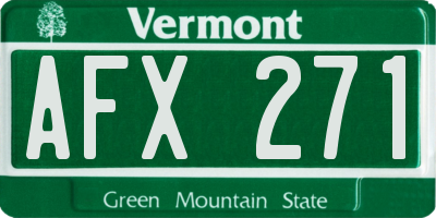 VT license plate AFX271