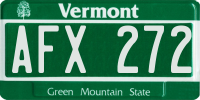 VT license plate AFX272