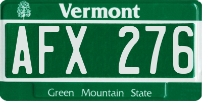 VT license plate AFX276