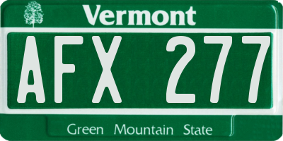 VT license plate AFX277