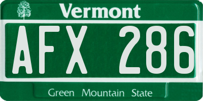 VT license plate AFX286