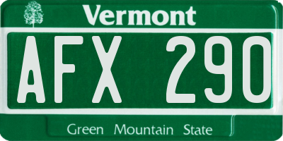 VT license plate AFX290