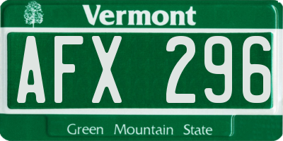 VT license plate AFX296