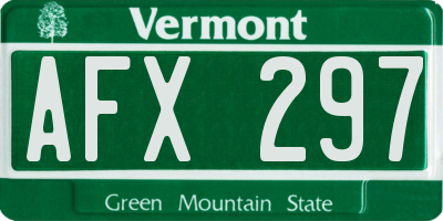 VT license plate AFX297