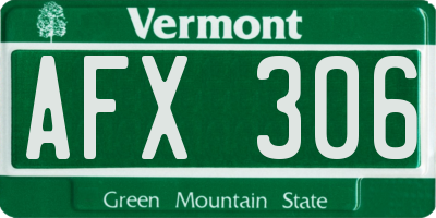VT license plate AFX306