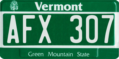 VT license plate AFX307