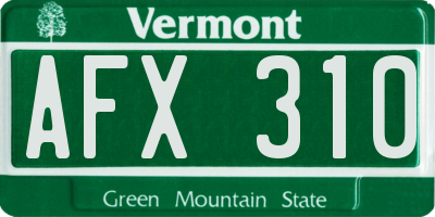 VT license plate AFX310