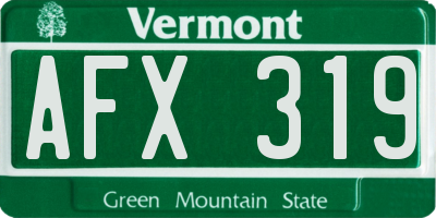 VT license plate AFX319