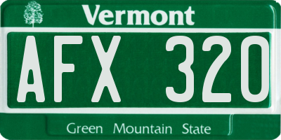 VT license plate AFX320