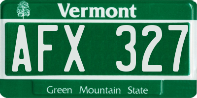 VT license plate AFX327