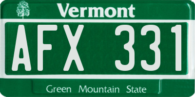 VT license plate AFX331