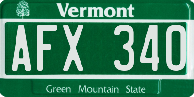 VT license plate AFX340