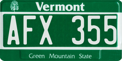 VT license plate AFX355