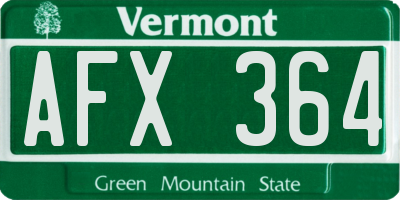 VT license plate AFX364