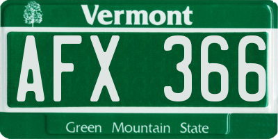 VT license plate AFX366