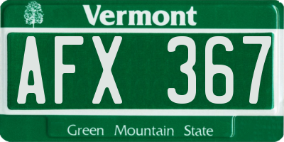 VT license plate AFX367