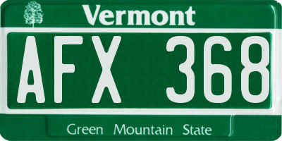 VT license plate AFX368