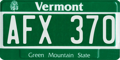 VT license plate AFX370