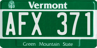 VT license plate AFX371