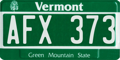 VT license plate AFX373