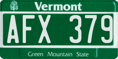 VT license plate AFX379