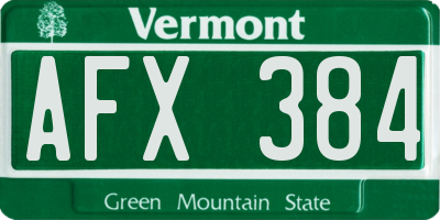 VT license plate AFX384