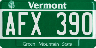 VT license plate AFX390