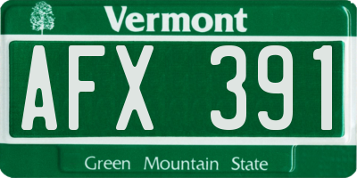 VT license plate AFX391