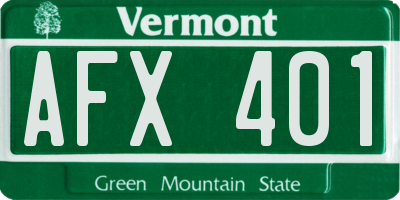 VT license plate AFX401