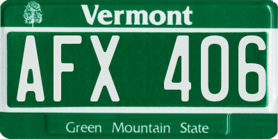 VT license plate AFX406