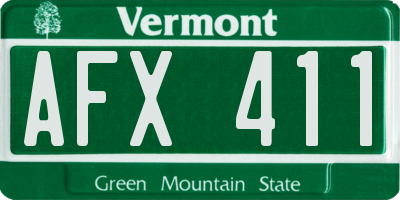 VT license plate AFX411