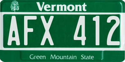 VT license plate AFX412