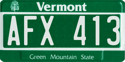 VT license plate AFX413