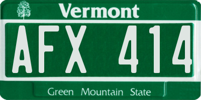 VT license plate AFX414
