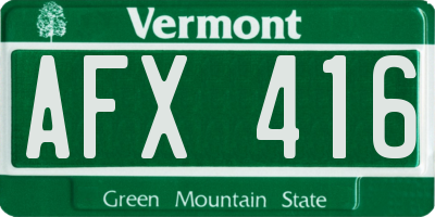 VT license plate AFX416