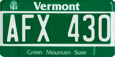 VT license plate AFX430