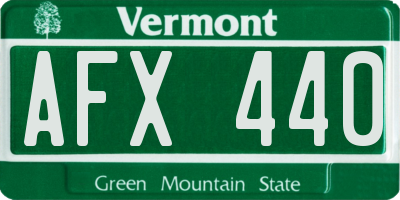 VT license plate AFX440