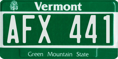 VT license plate AFX441