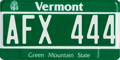 VT license plate AFX444