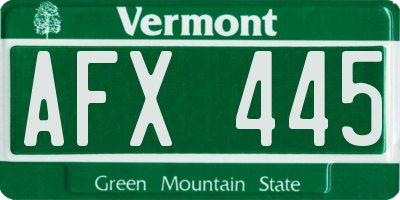 VT license plate AFX445