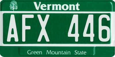 VT license plate AFX446