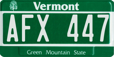 VT license plate AFX447