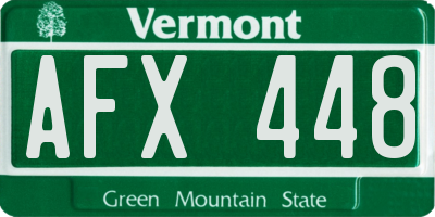 VT license plate AFX448