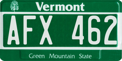 VT license plate AFX462